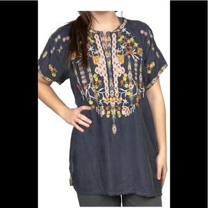 Johnny Was Boho Embroidered Top